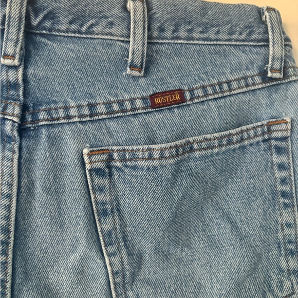 Vintage Rustler Cotton Light Wash Straight Leg Jeans - Picture 5 of 5